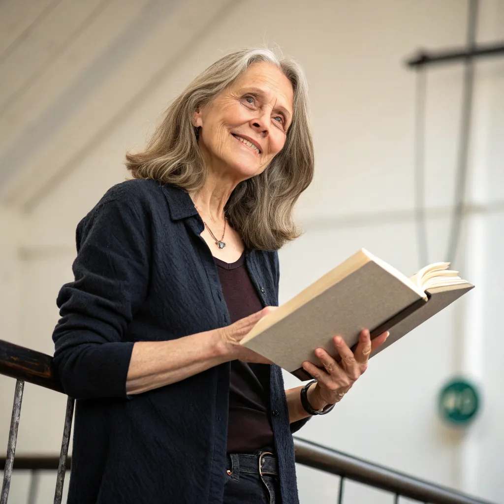 Jane Smith posing with a book